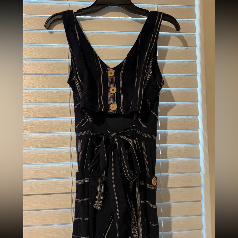 SOLD: NWOT Navy Blue Striped Romper